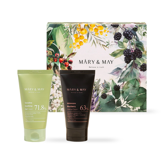 [Mary&May] Soothing Gel Cream+Idebenone Blackberry Cream Duo Set 100g x2