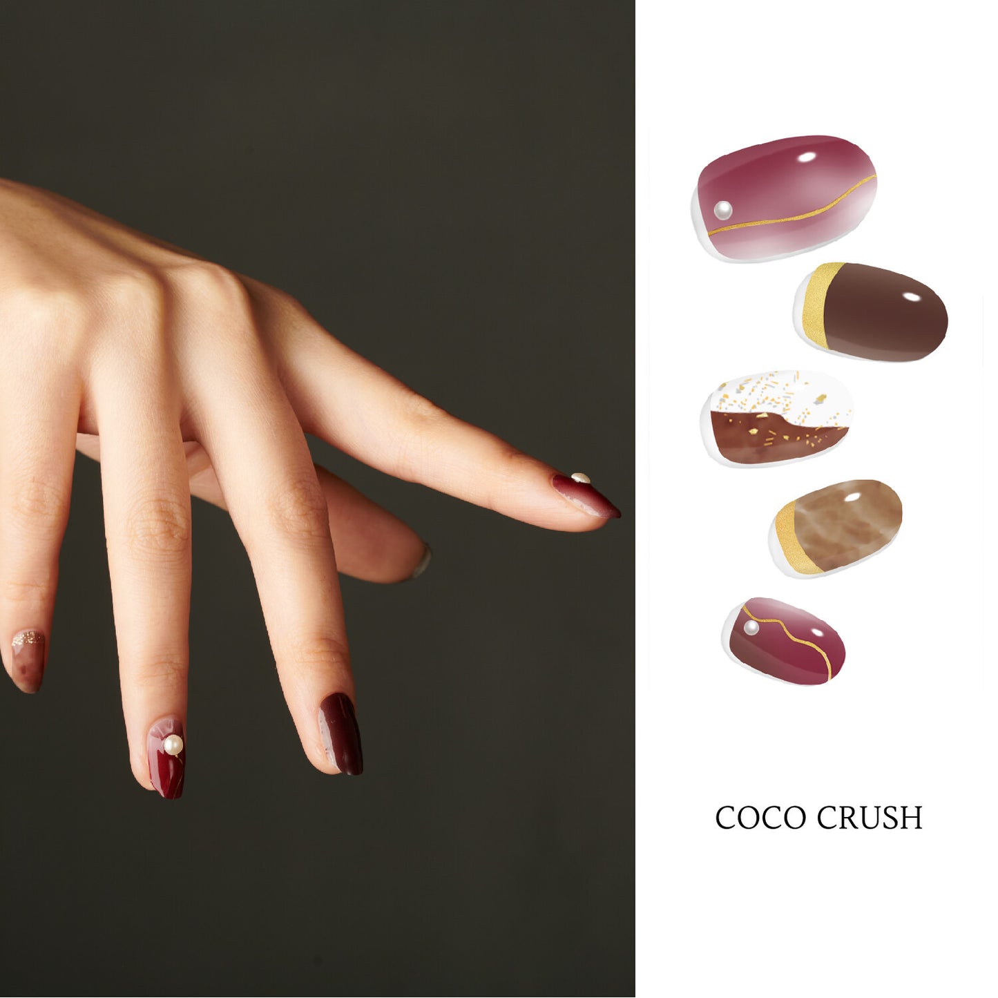 Folaris Coco crush Swarovski nails - 코코 크러쉬 네일(스와로브스키 진주)