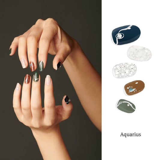 Folaris Aquarius Swarovski Nails - 아쿠아리우스 네일(스와로브스키 파츠)