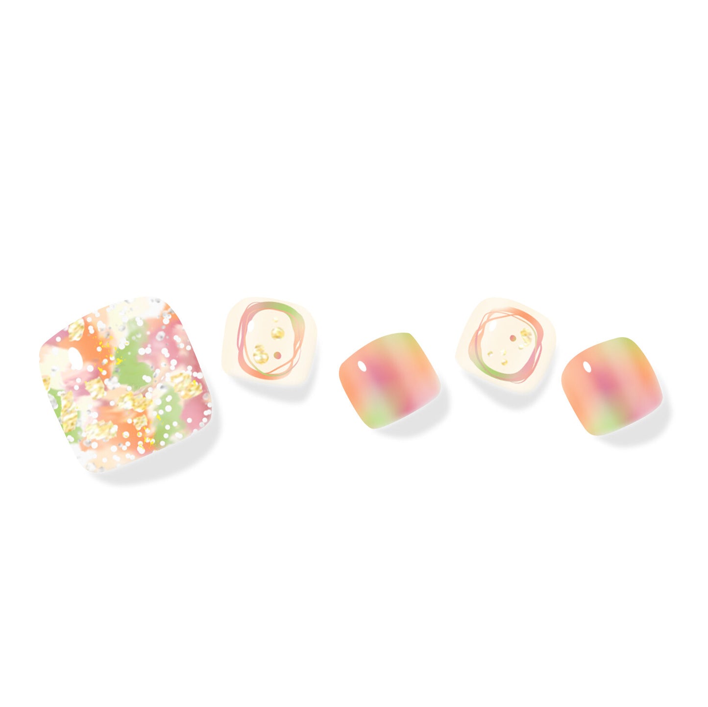 Orange Rainbow Pedi - 오렌지 레인보우 페디