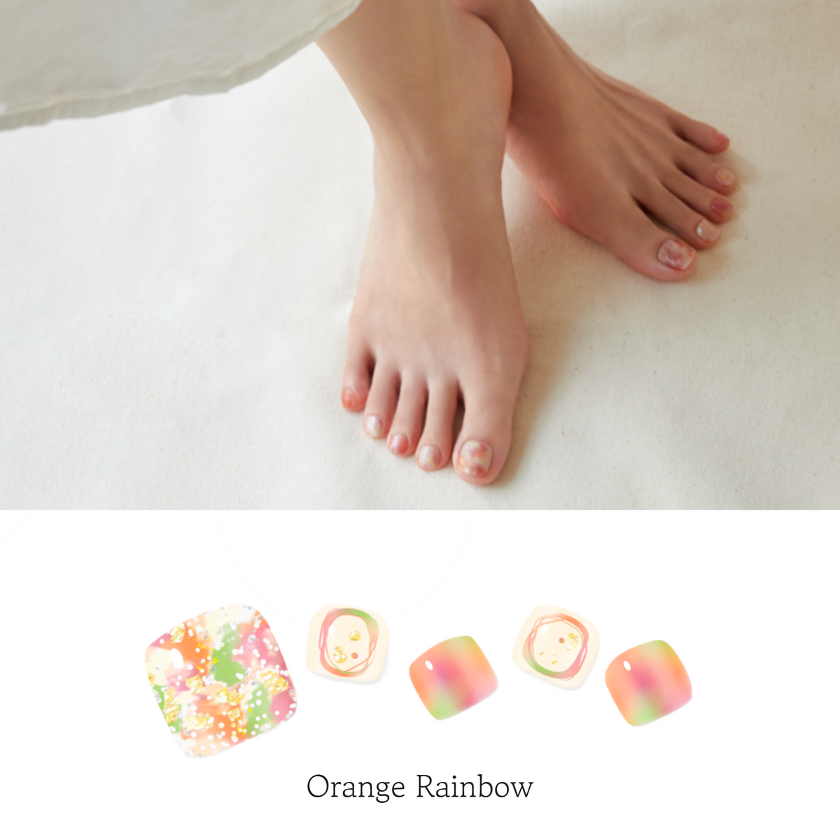 Orange Rainbow Pedi - 오렌지 레인보우 페디
