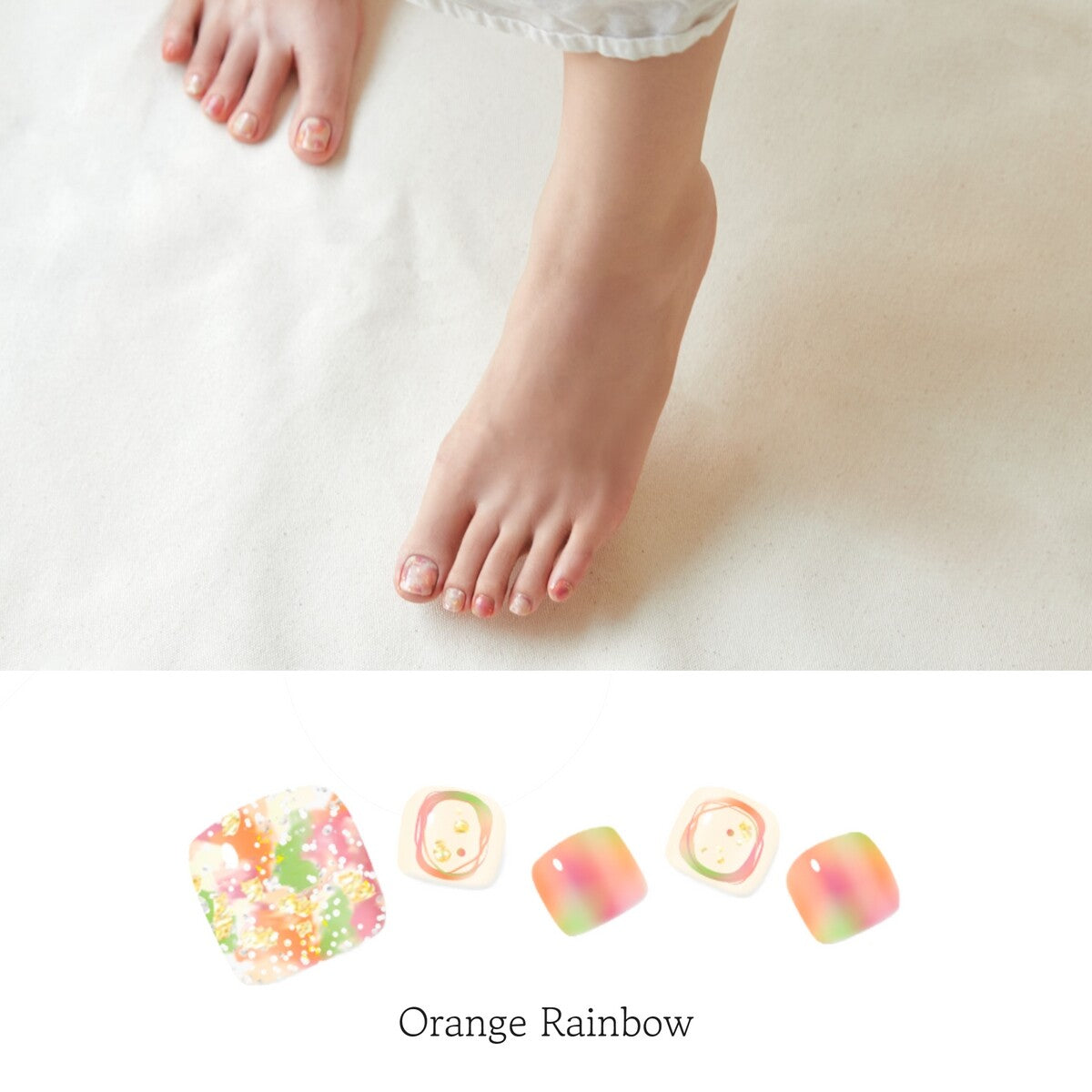 Folaris Orange Rainbow Pedi - 오렌지 레인보우 페디